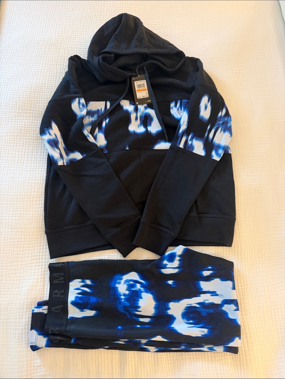 Under Armour Rival Fleece Tie Dye Set Hoodie & Leggings Baselayers NEW